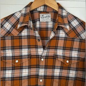 Lucky Brand Mens Size L Long Sleeve Pearl Snap Button Down Plaid Shirt